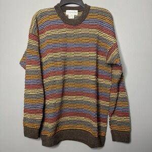 Caamano Limited Edition 100% Alpaca Wool Hand Knit Sweater Made in Peru Size L